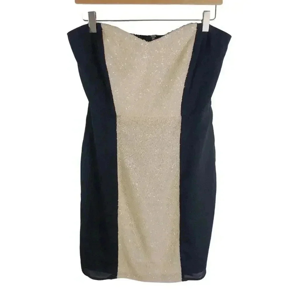 5|48 Saks 5th Avenue Mini Cocktail Dress Black and White
